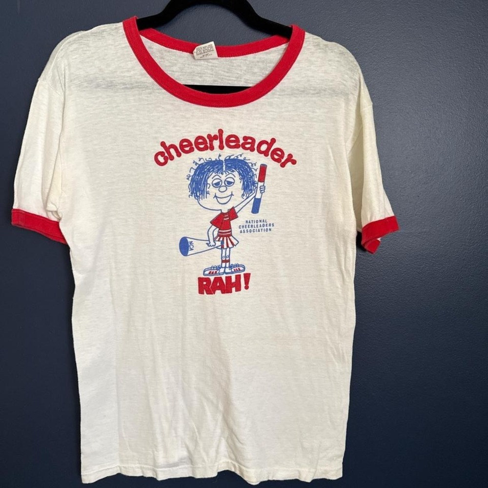 Vintage 1970s‎ ringer tshirt Cheerleader
